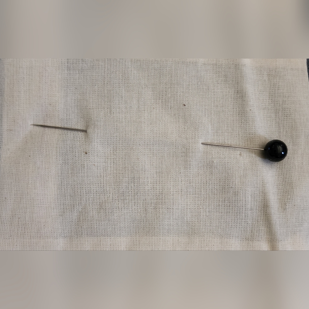 Vintage Hat Pin With Black Glass/Stone Top 5.5"